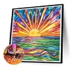 Diamond Painting-DIY Full Round Drill Colourful Sunset on the Sea