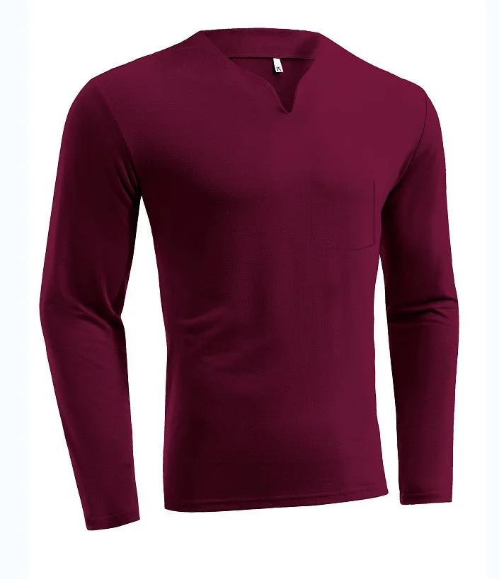 Uveng Uveng New Hot Fitness Plus-Size Sports T-Shirt Men's Elastic Comfortable Long-Sleeved Autumn V-Neck