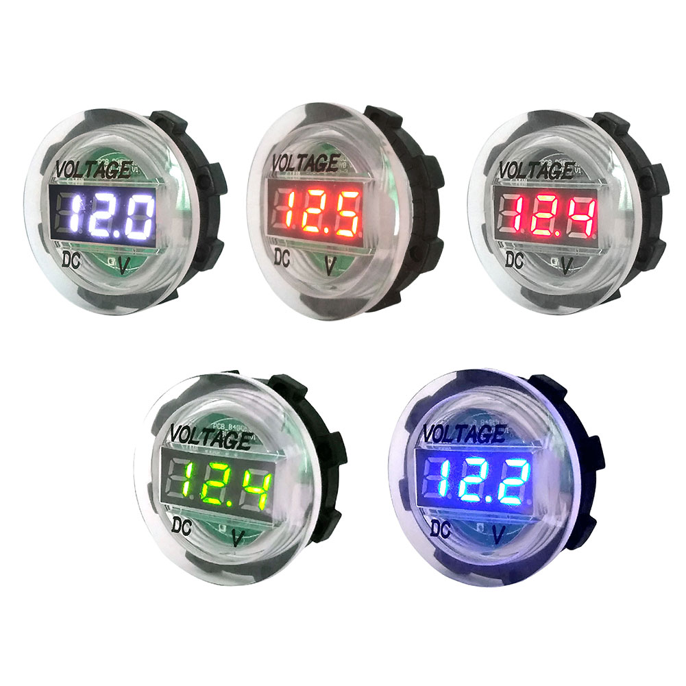 

12V Digital Voltage Meter Fire Retardant Car Motorcycle DC 5V-48V Voltmeter, Green, 501 Original