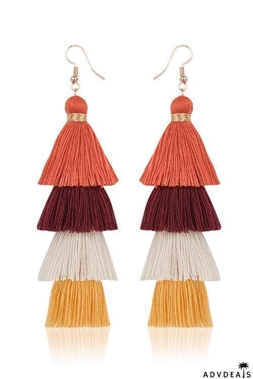 Gradient Tassels Layer Earring