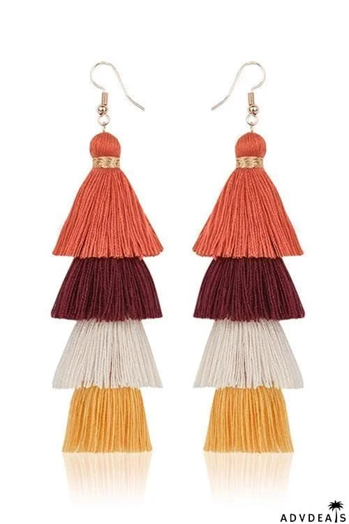 Gradient Tassels Layer Earring
