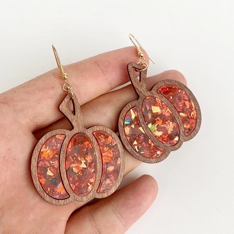 1 Pair Retro Pumpkin Arylic Drop Earrings