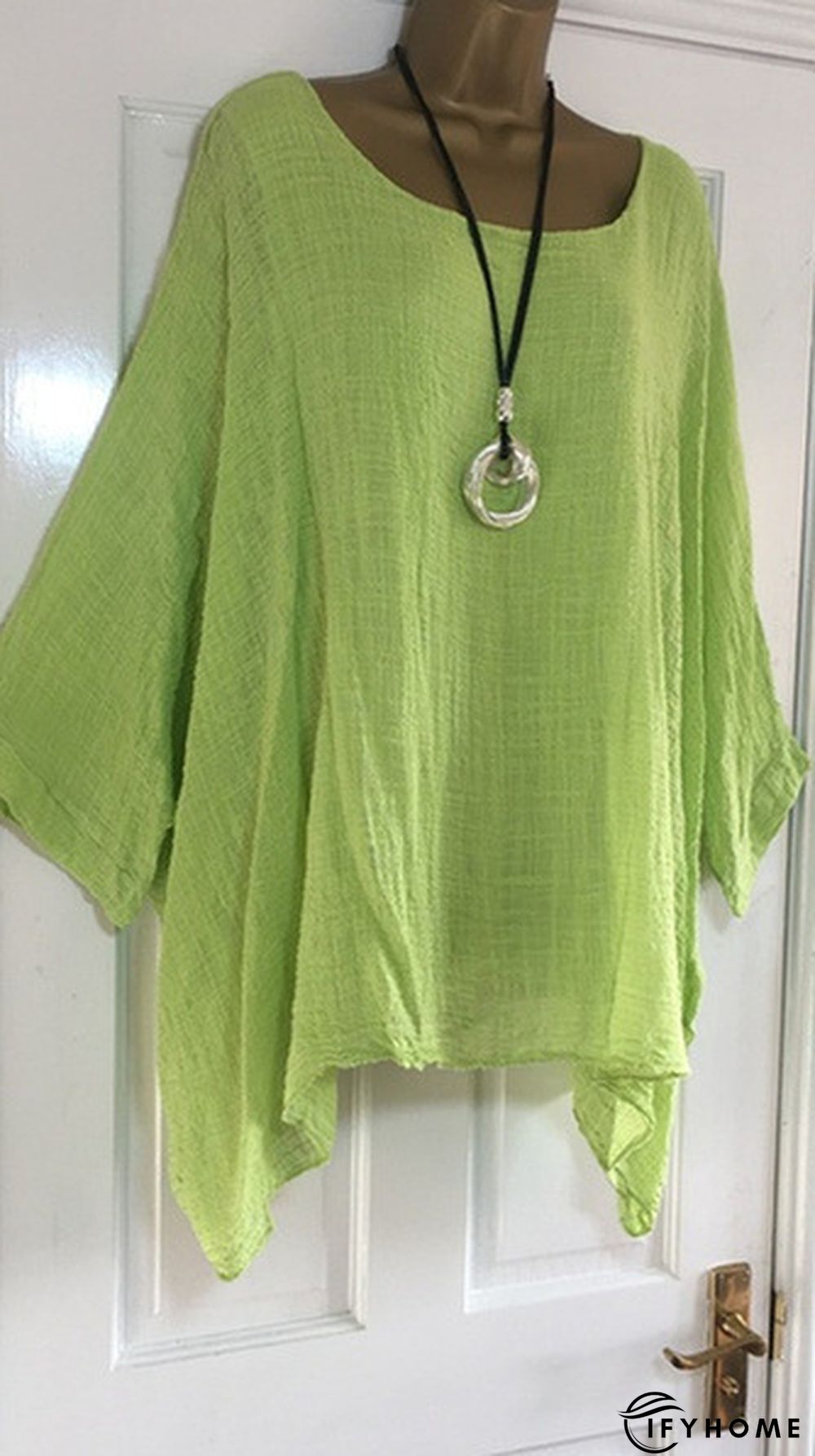 3/4 Sleeve Crew Neck Shirts & Tops | IFYHOME