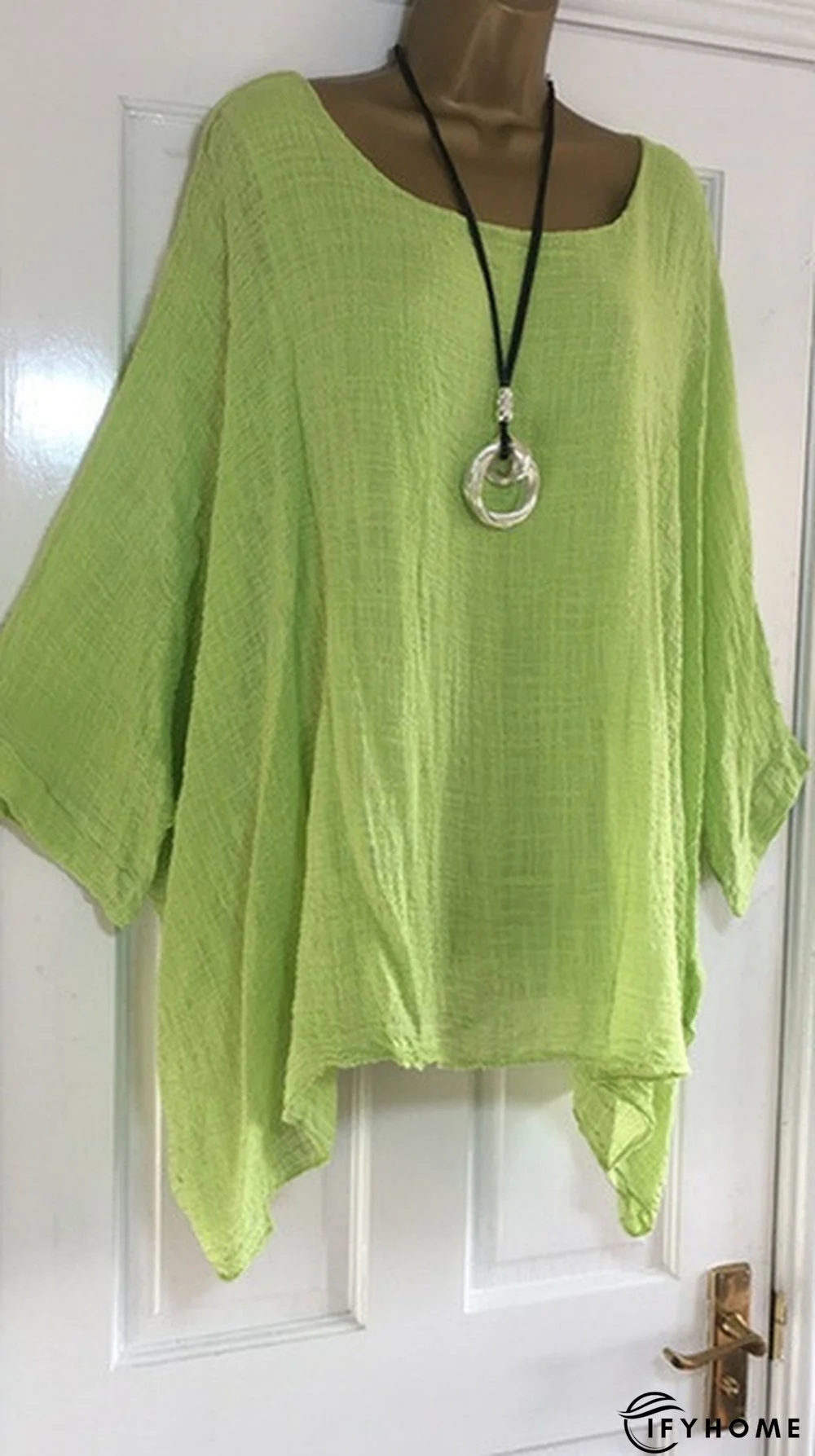 3/4 Sleeve Crew Neck Shirts & Tops | IFYHOME