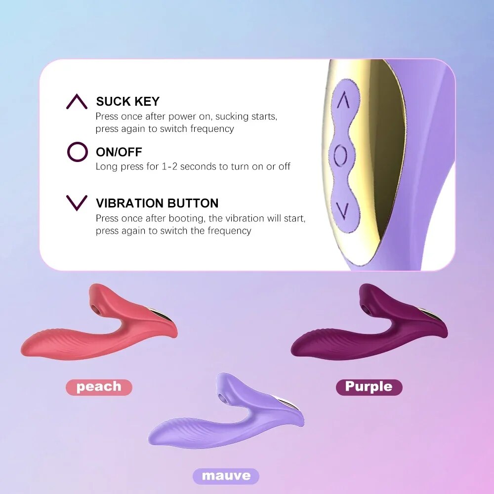 10 Speed G-spot Sucking Vibrator for Clitoris Stimulation Adult Sex Toy