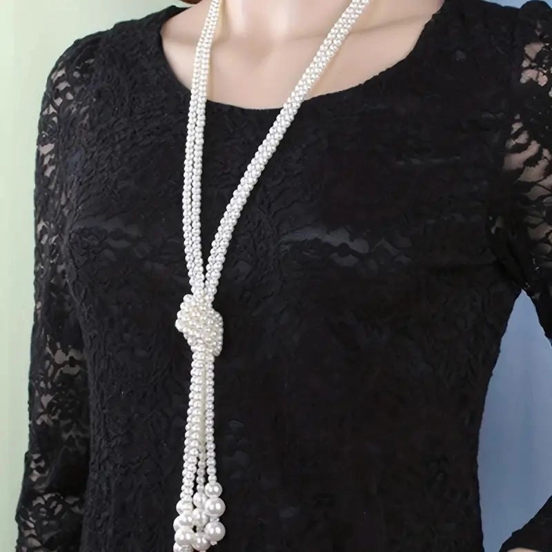 Elegant Pearl Synthetic Resin Sweater Chain4