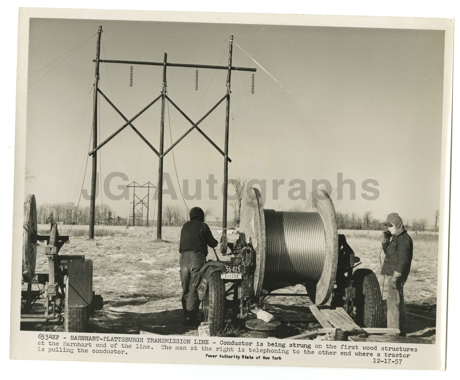 New York Power Authority - Vintage Photo Poster painting - Barnhart-Plattsburgh Power Lines