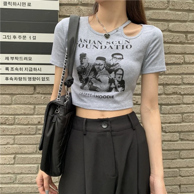 Brownm Brownm Short-Sleeved T-Shirt Female Summer 2024 New Retro Slim Heart Machine Hollow-Out Hot Girl Ins Trendy Top