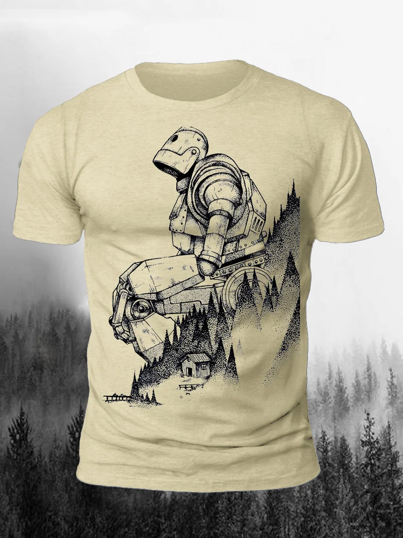 Climbing Warrior Print Short Sleeve Men's T-Shirt in  mildstyles