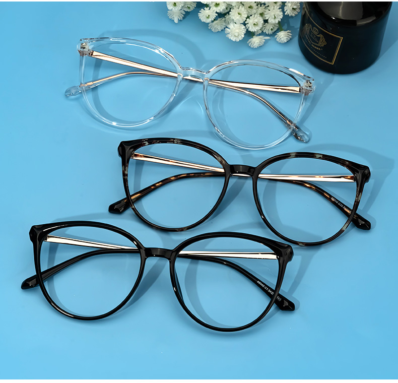 Omar Weiß Kristall Cateye Brille