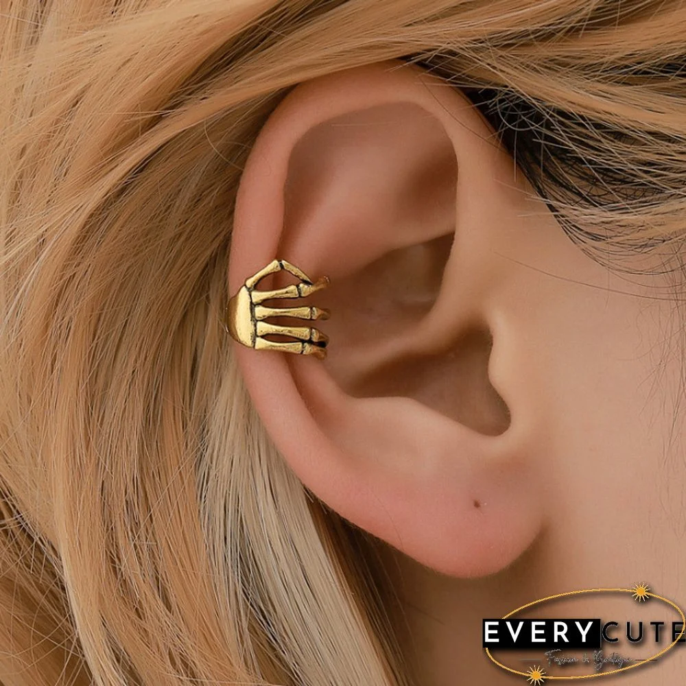 Personalized Skull Hand Ear Bone Clip