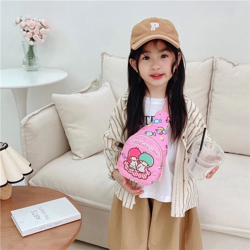 Kid’S Medium Nylon Cartoon Cute Square Zipper Fanny Pack