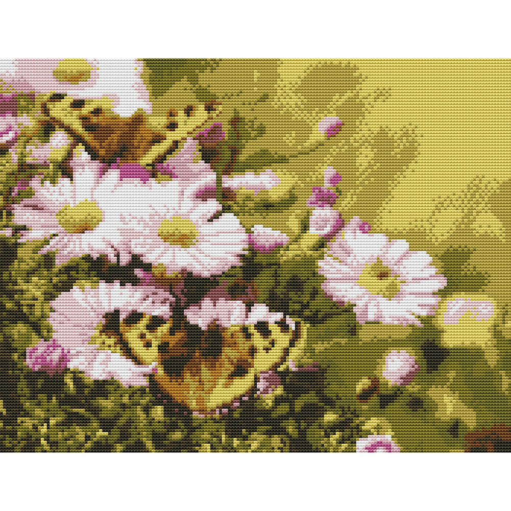 

Flower - 11CT Stamped Cross Stitch - 45*35CM, 501 Original