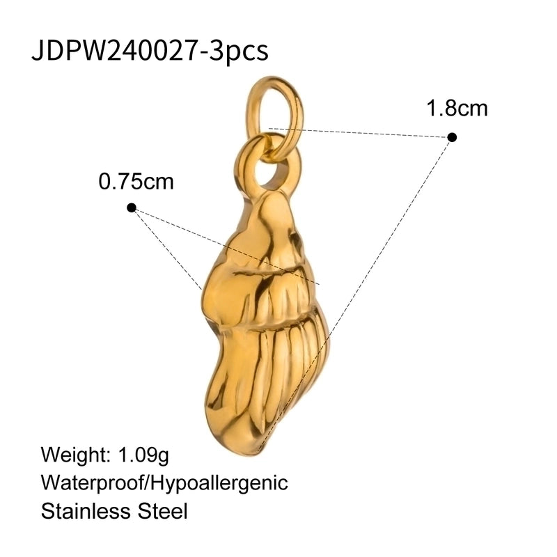 3 Pieces 304 Stainless Steel Letter Fruit Pendant