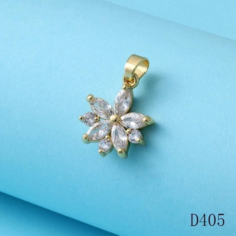 1 Piece Copper Fruit Bow Knot Pendant