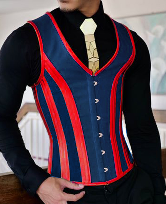 V Neck Colorblock Lace Up Single Breasted Vest