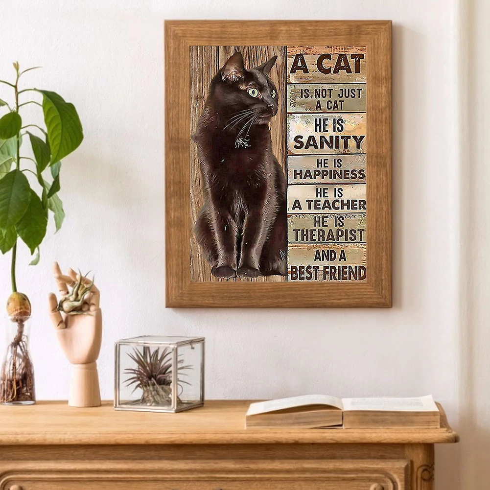 Diamond Painting - Full Round Drill - Cat Letters(30*40cm)