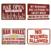 4PCS Beer Warning - Metal Tin Signs Set(8*12Inch/12*16Inch) - Bar