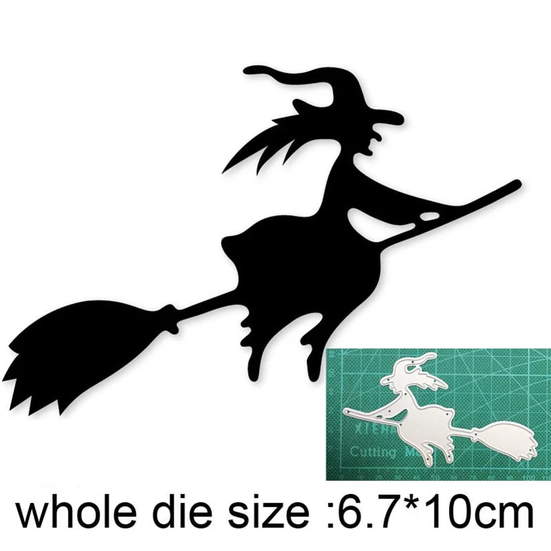 2021 New Cutting Metal Dies For Halloween Witch Cat Do It Yourself Stamps Card Gift Decoration Paper Craft Supplies