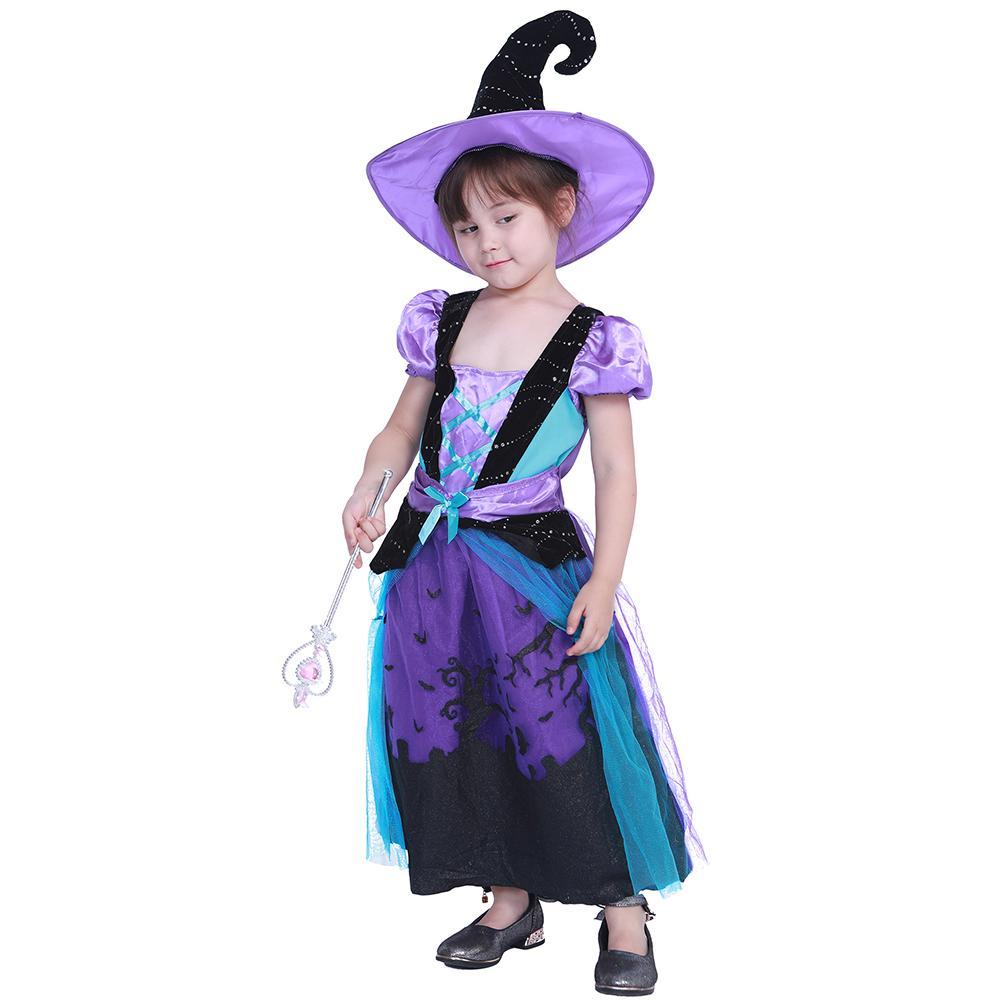 

Cute Kids Girls Costumes Witch Halloween Outfits Performance Clothes Set, 501 Original