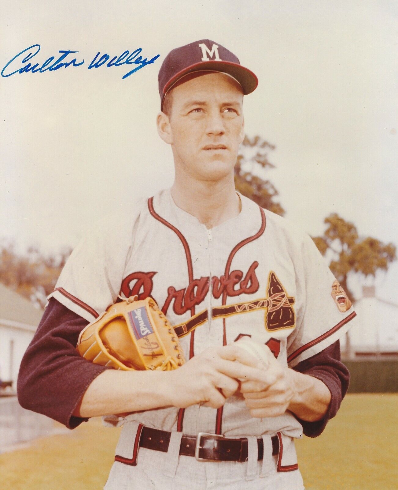 Signed 8x10 CARLTON WILLEY Milwaukee Braves Autographed Photo Poster painting - COA