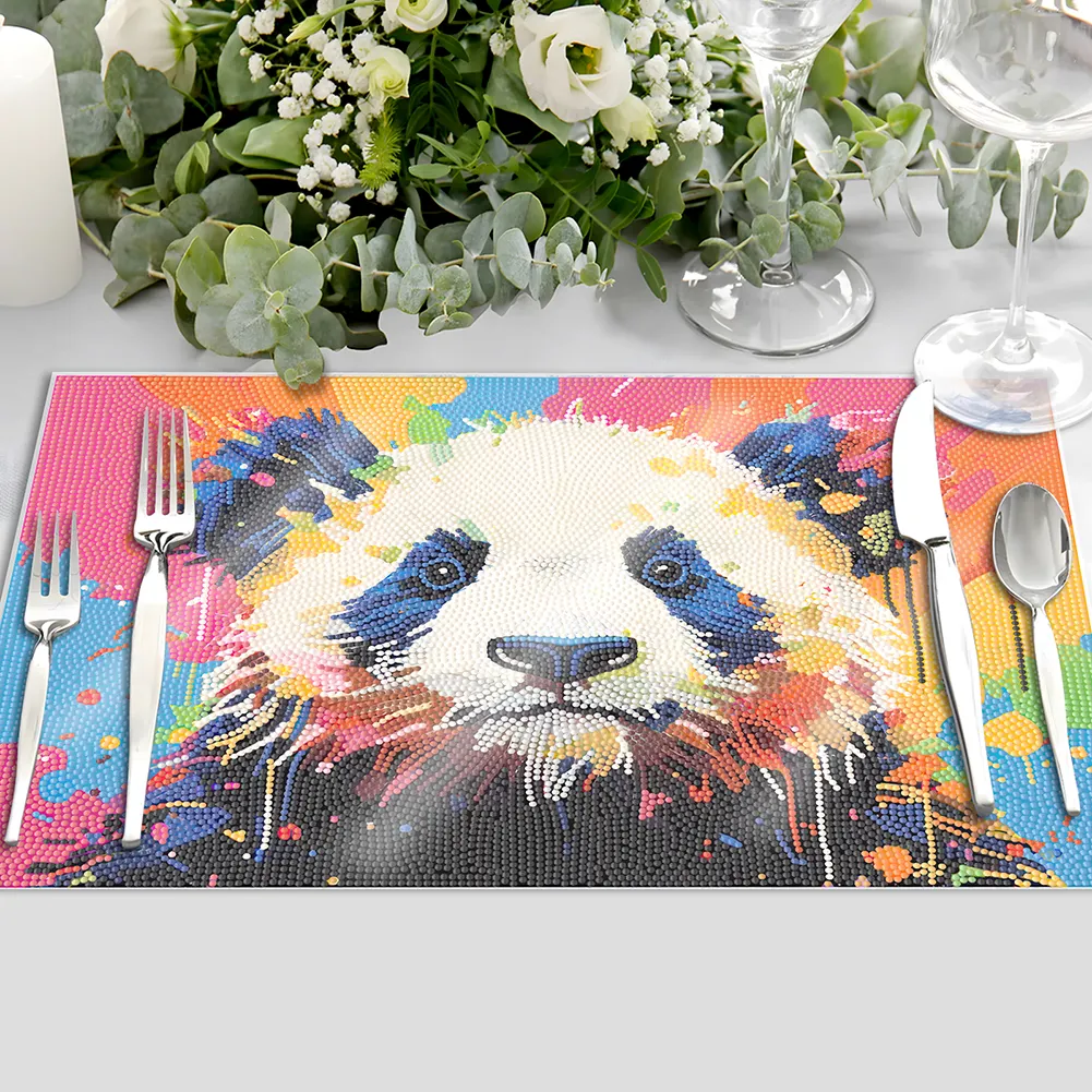 DIY Panda Diamond Painting Placemat Heat Resistant Diamond Art Table Mat