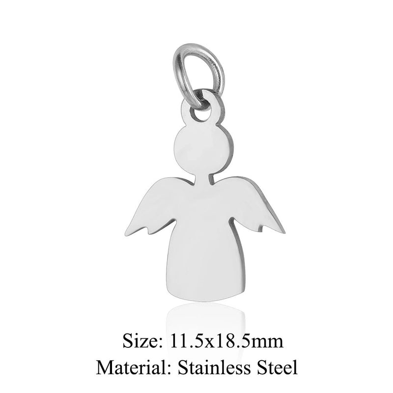 5 Pieces Stainless Steel 18K Gold Plated Angel Wings