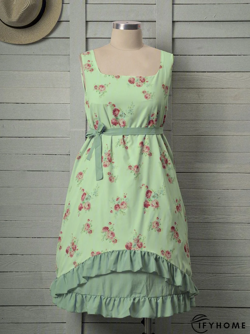 Casual Sleeveless Plus Size Printed Dress | IFYHOME