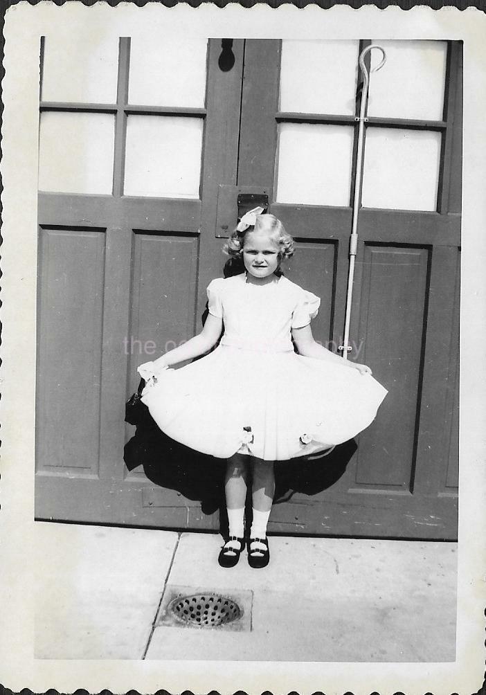 ALL DRESSED UP Vintage FOUND Photo Poster paintingGRAPH bw YOUNG GIRL Original Snapshot 19 37 W