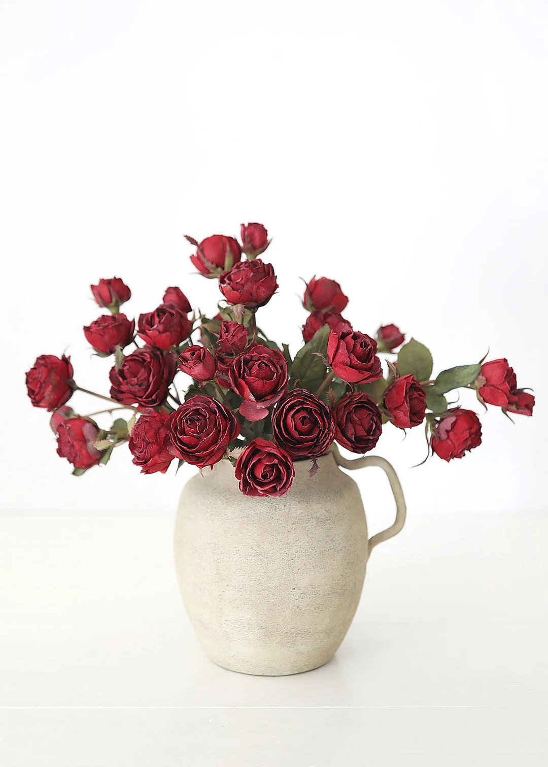 Burgundy Faux Dried Roses - 21"