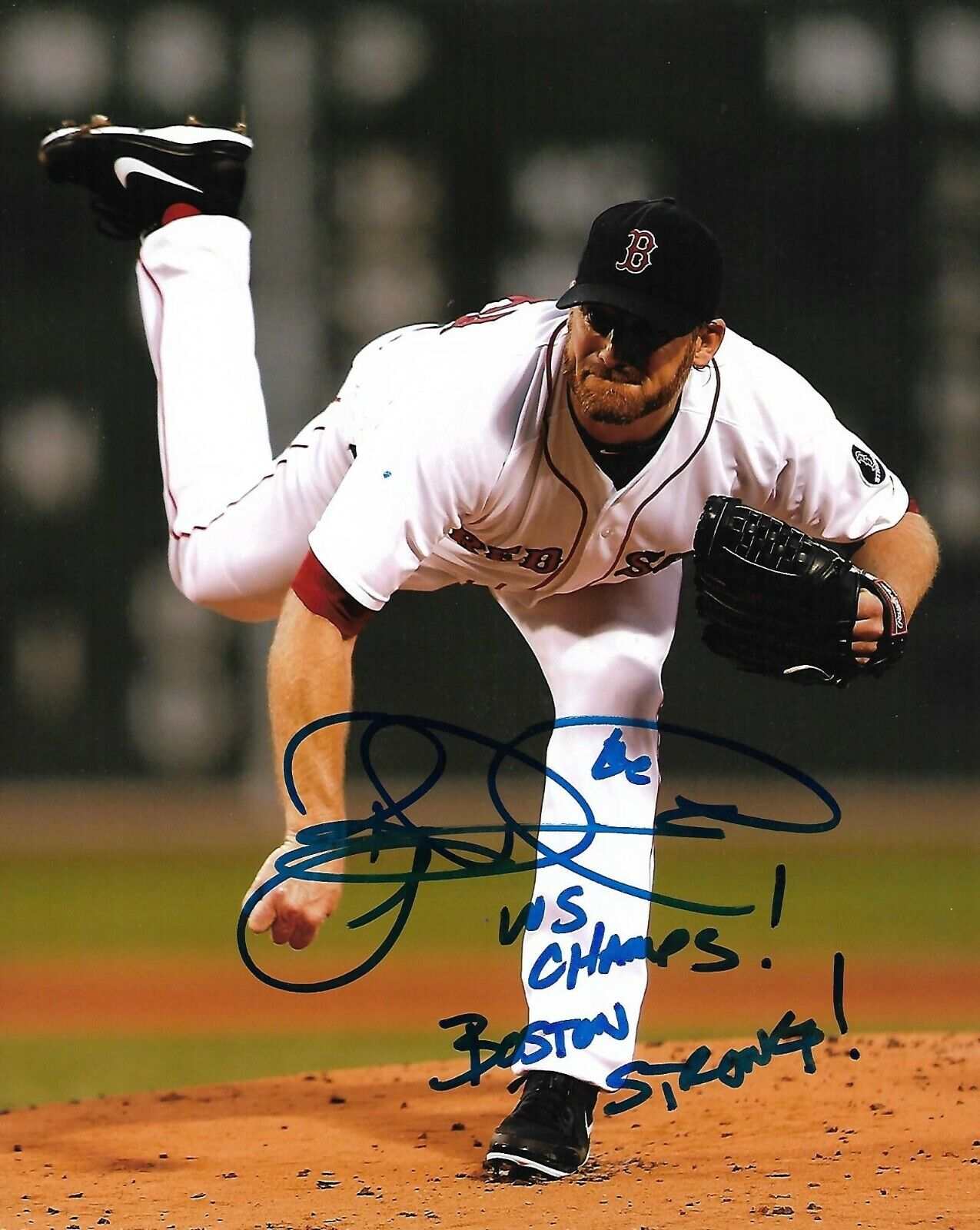 RYAN DEMPSTER signed BOSTON RED SOX WORLD SERIES TROPHY 8X10 CUBS Photo Poster painting w/ COA