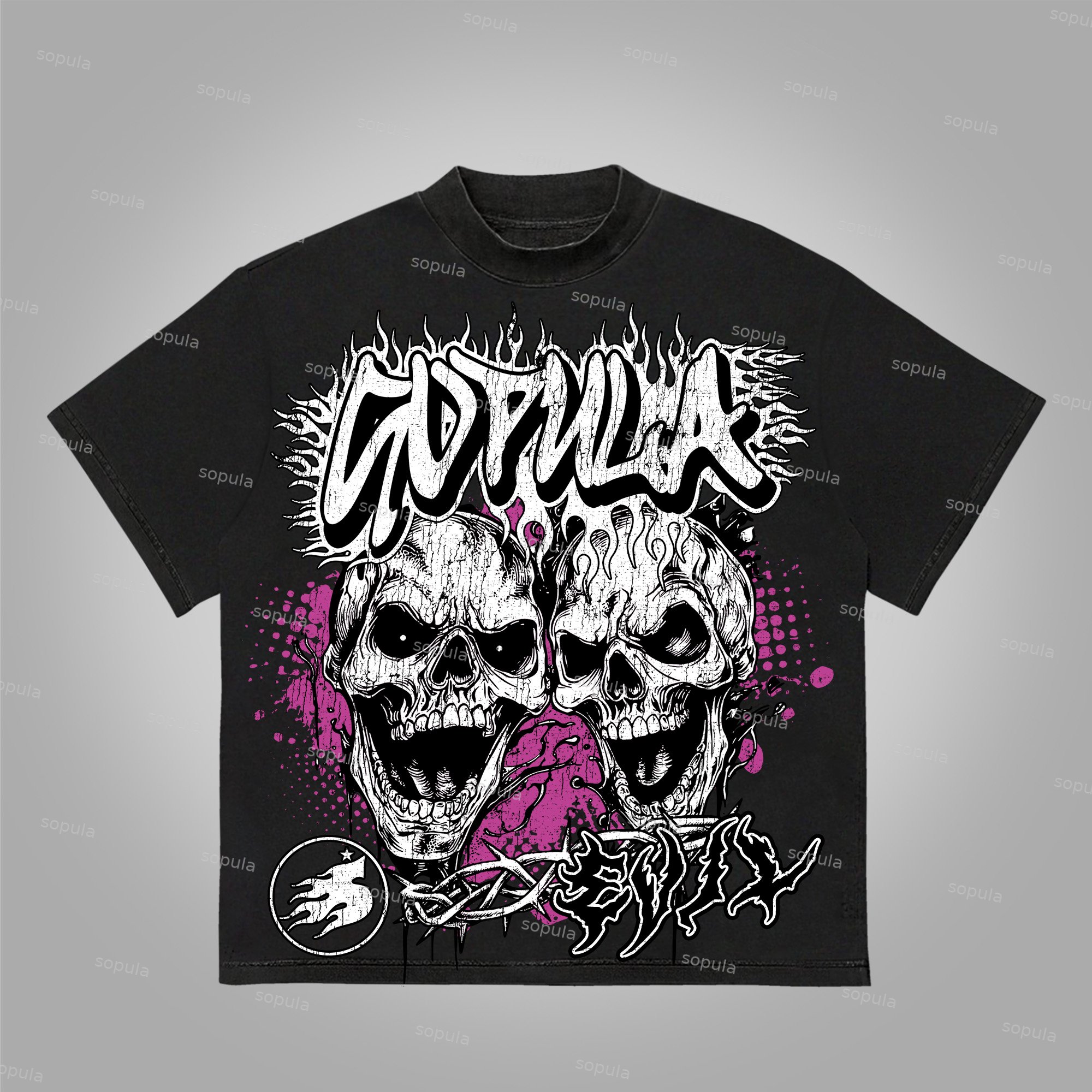 Sopula You Better Know Evil Skull Graphic Cotton T-Shirt - SOPULA