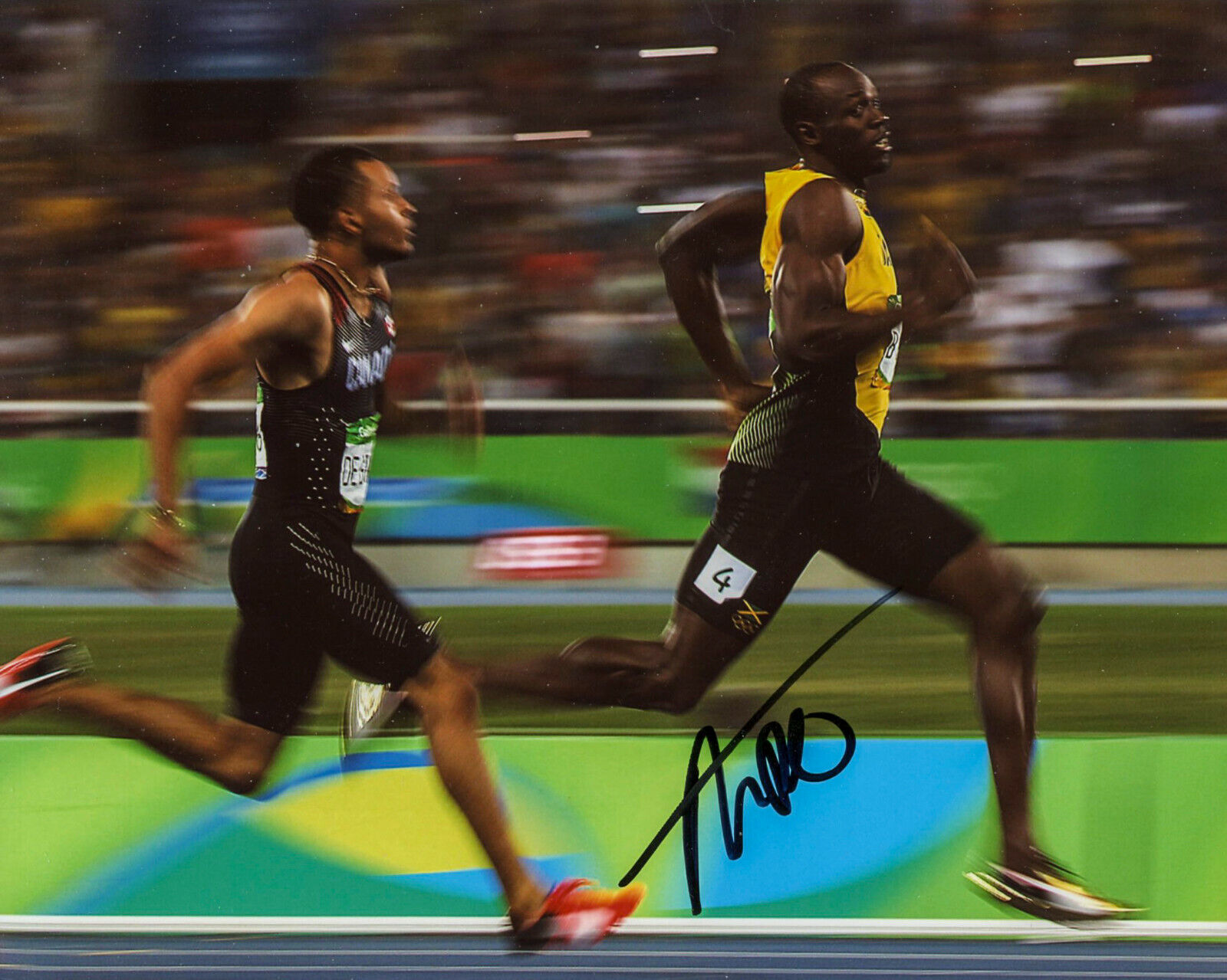 CANADA 100M SPRINTER ANDRE DE GRASSE SIGNED 8x10 Photo Poster painting #2 TOKYO 2020 OLYMPICS