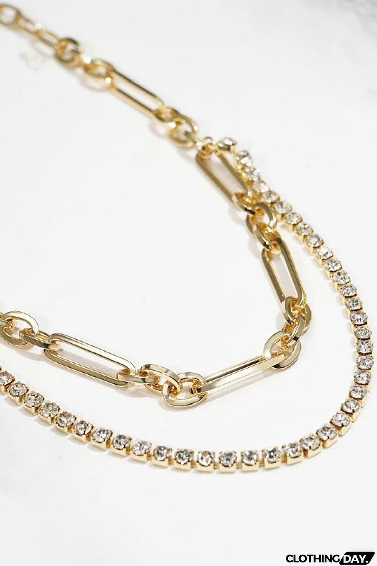 18K Gold Plated Glass Stone Necklace