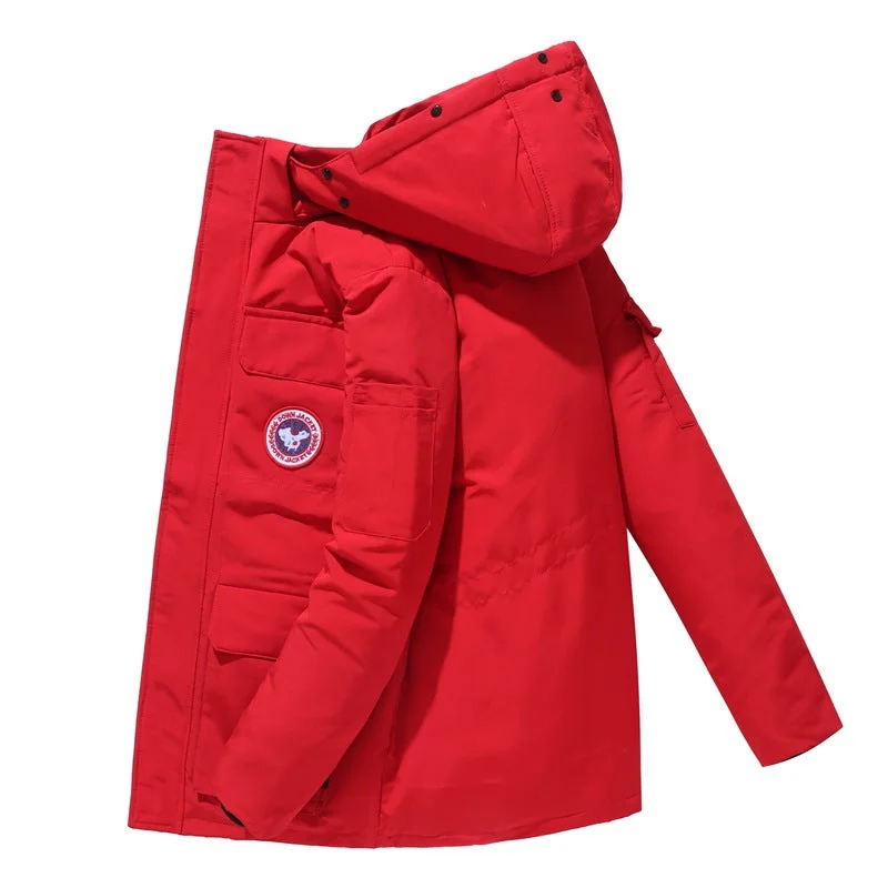 Men's Jackets Without Fur Collar Winter Down Padded Coat
