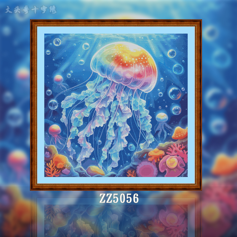 [ZZ5056-Colorful jellyfish]  Painting Fairy Cross Stitch