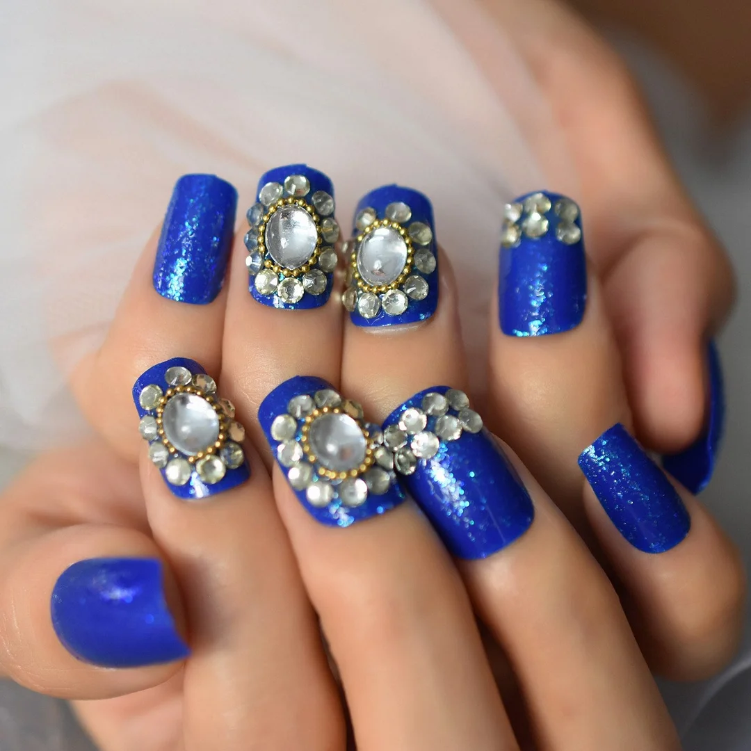 Medium Nail Tips Fingernail Full Cover Coffin Reuseable False Nail Press On Nails French Manicure Nail Art Pre Designs 2021 Aug.-Nail Inspo