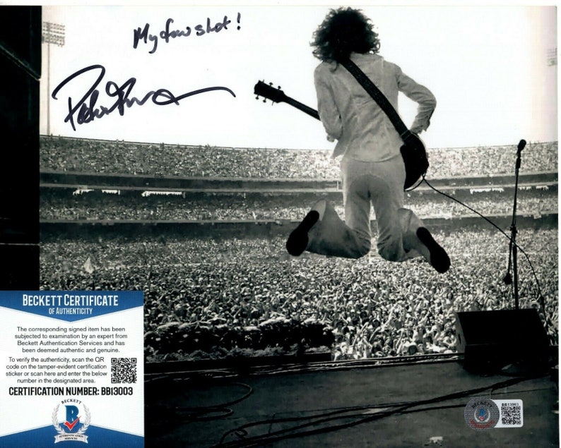 Peter frampton signed 8x10 Photo Poster painting beckett bas great content