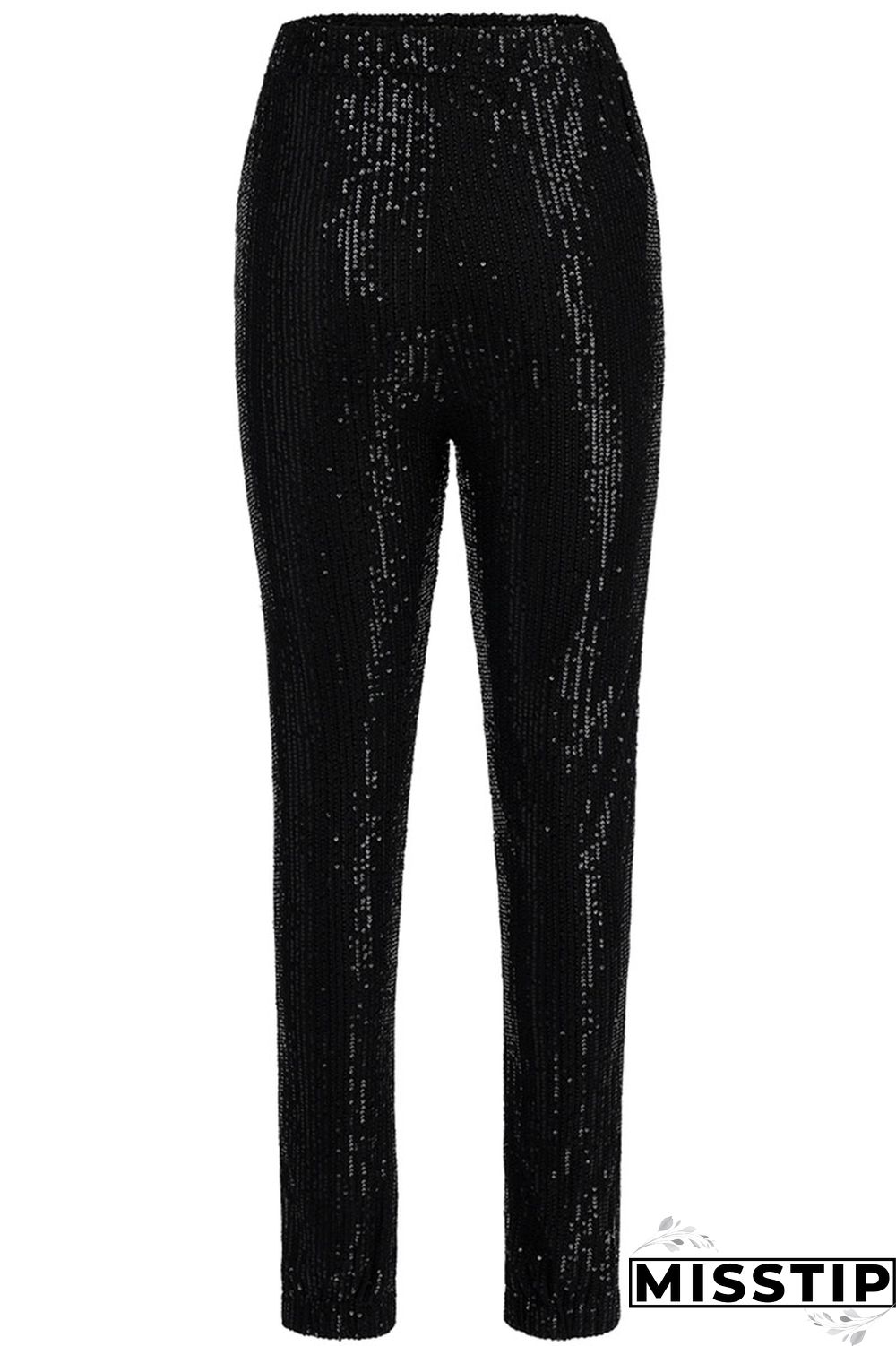 Grey Casual Solid Regular High Waist Straight Bottoms