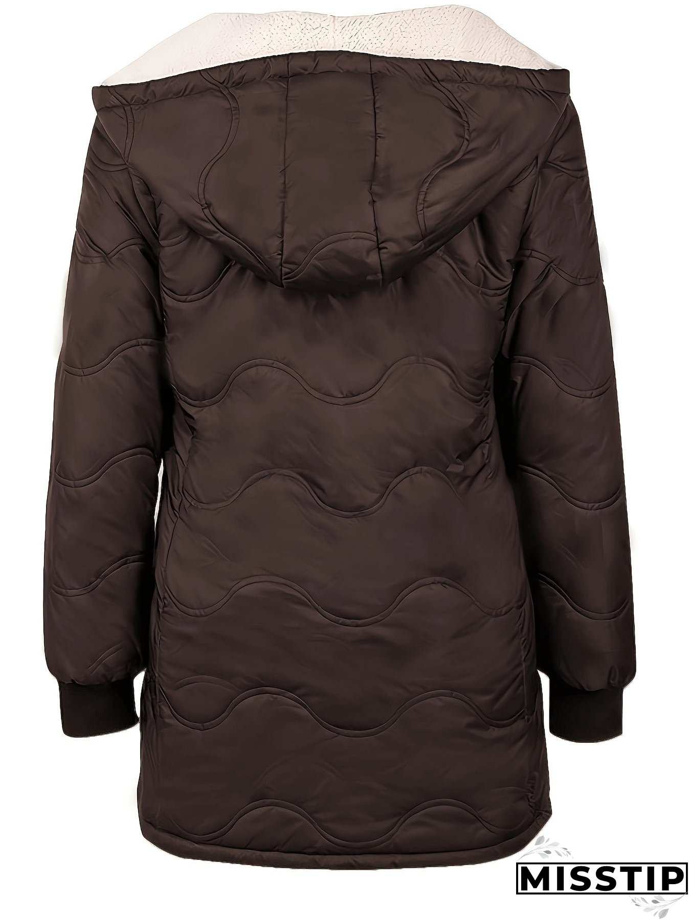 Zipper Slant Pockets Slim Coat, Versatile Long Sleeve Hooded Warm Winter Outwear, Women's Clothing