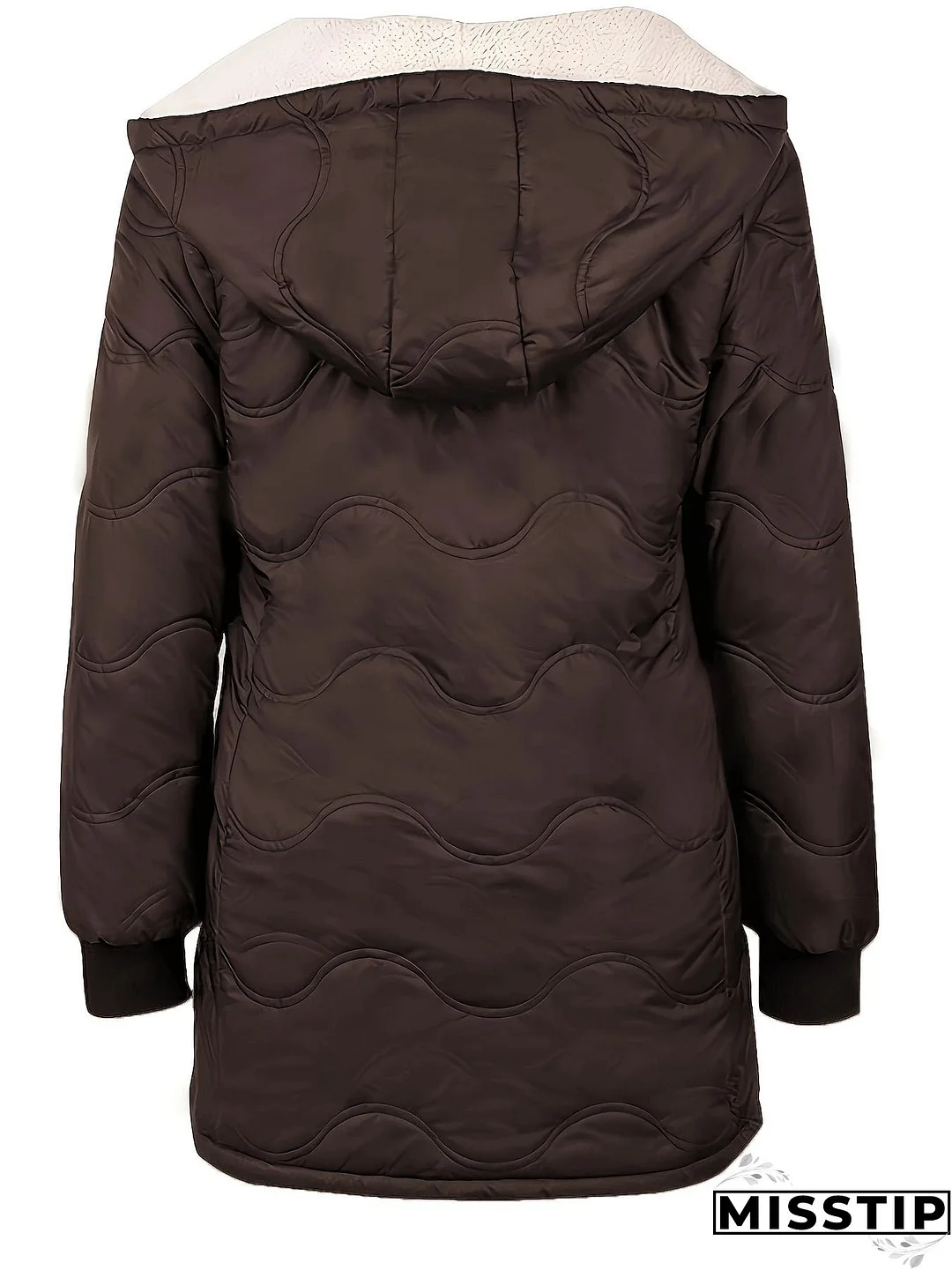 Zipper Slant Pockets Slim Coat, Versatile Long Sleeve Hooded Warm Winter Outwear, Women's Clothing