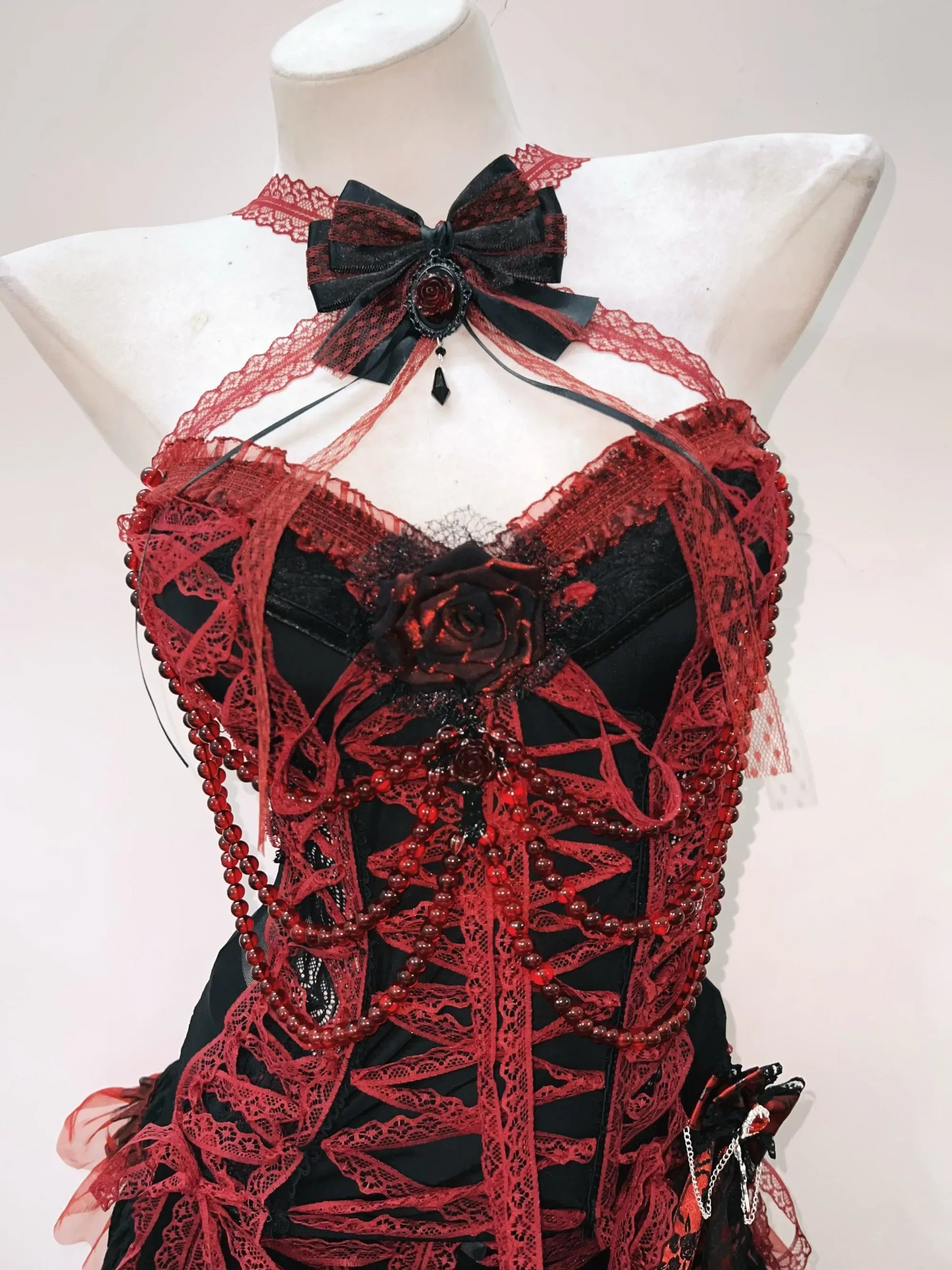 Aiertu Y2k Fashion Bustier Top Gothic Tank Tops Punk Tank Tops Vintage Tops Fairy Grunge Halter Topy2k Clothes Gothic Clothes LaceTops aiertu