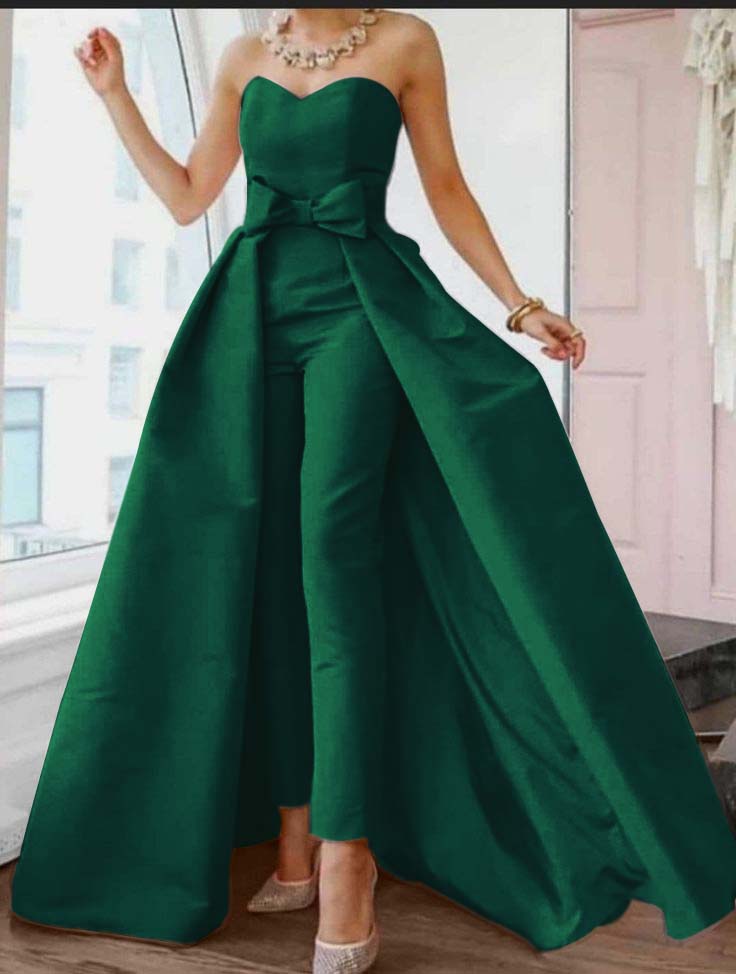 Hidais Stuning Pink Sweetheart Sleeveless Strapless High Waist jumpsuit 
