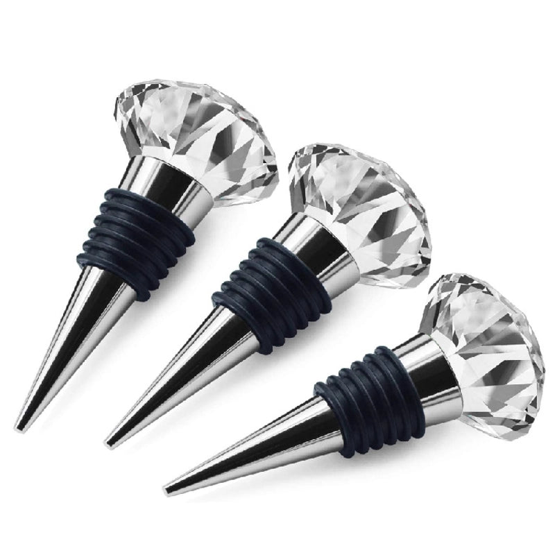 Glam Solid Color Crystal Aluminium Alloy Wine Stopper 1 Piece