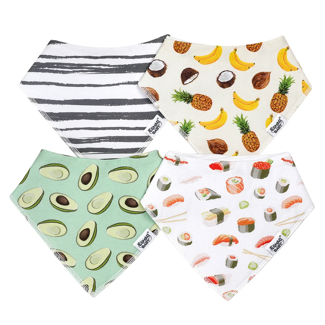 Egmao Baby Organic Cotton Baby Bibs - Fruits