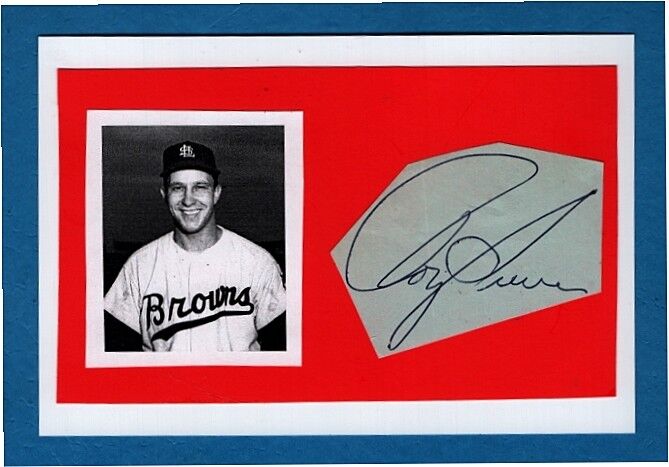 1949 ROY SIEVERS-ST. LOUIS BROWNS AUTOGRAPHED CUT W/Photo Poster painting -(d.2017)