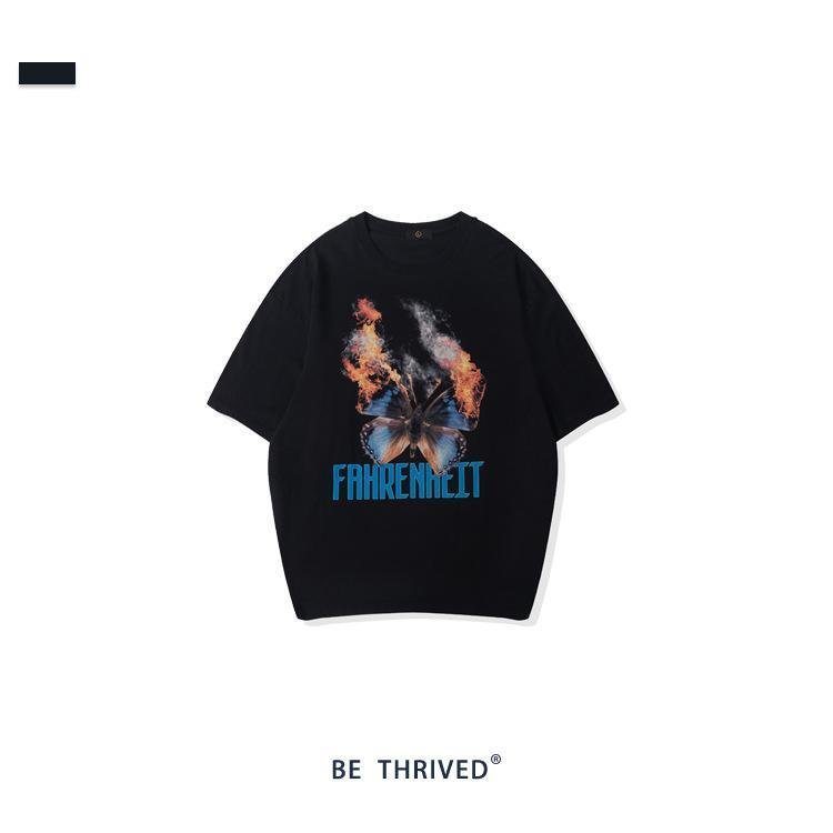 Men's Retro printed casual T-shirt