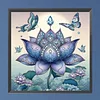 Lila Lotus 5d DIY Diamant-Kunst-Malkits f&uuml;r Wanddekoration im Homeoffice 40x40cm
