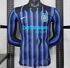 2025-2026 Player Version Inter Milan Home Long Sleeve Shirt