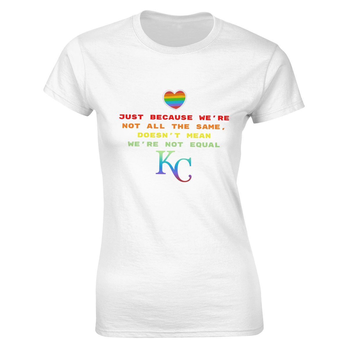 Kansas City Royals Rainbow Awareness Raising Women's Short-Sleeve Cotton Tee